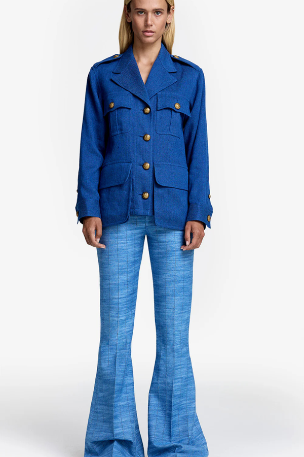 Bellows Pocket Army Jacket French Blue