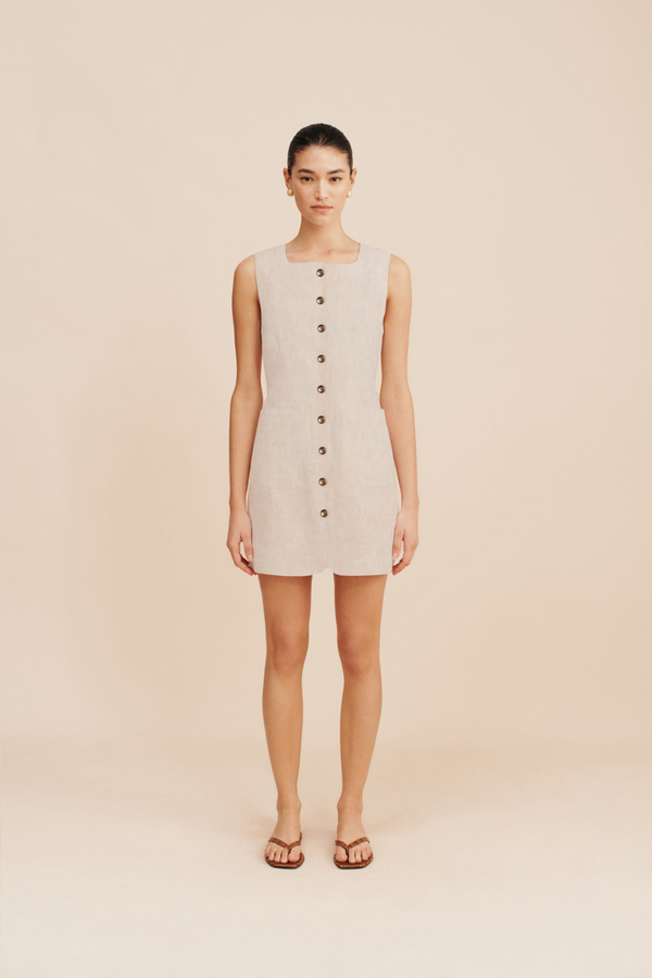 Emma Button Down Dress Natural