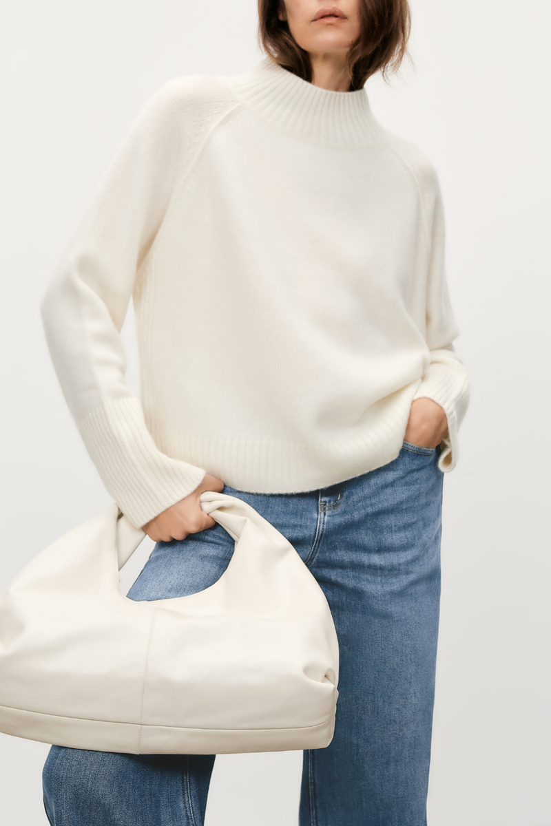 High Neck Jumper Off White