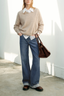 V Neck Cashmere Sweater Raw Velvet Brown