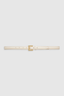 Nicola Belt Bone Crinkled Patent