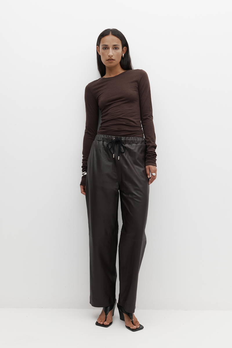 Merino Ruched LS Tee Balsamic