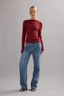 Beau Merino Knit Top Maroon