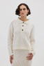 Heart Cable Button Neck Cream