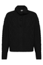 Heart Cable Button Neck Black