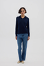 Collar V Neck Sweater Navy
