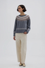 Fair Isle Wool Sweater Grey, Walnut, Cream