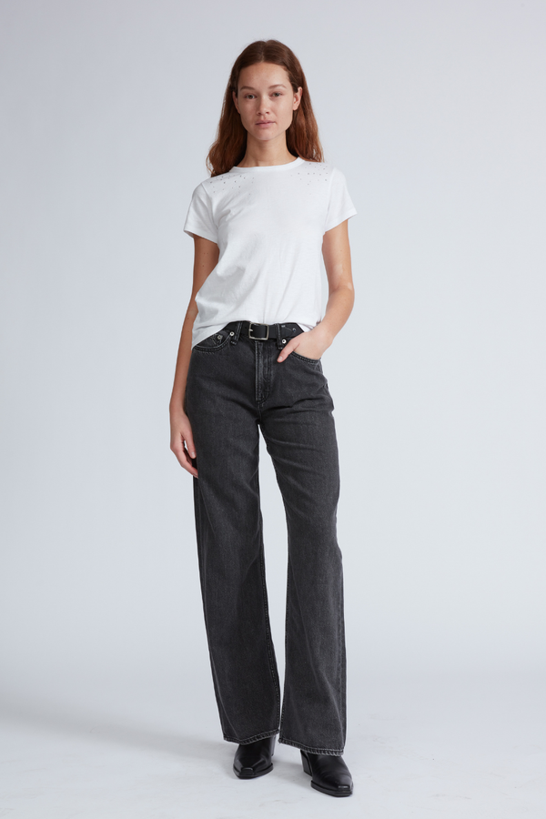 Ombre Stud Tee White