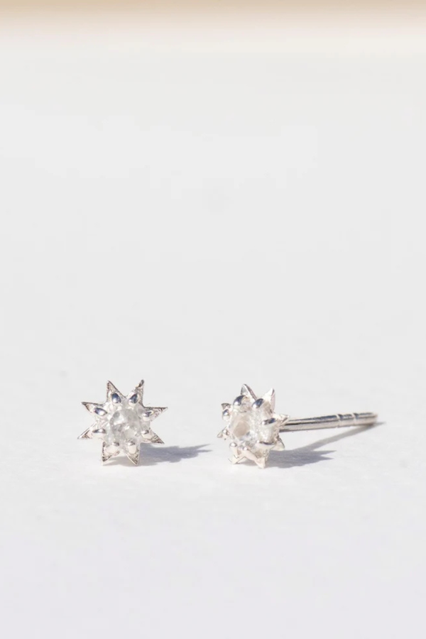 Stella Earrings Silver With White Zircon