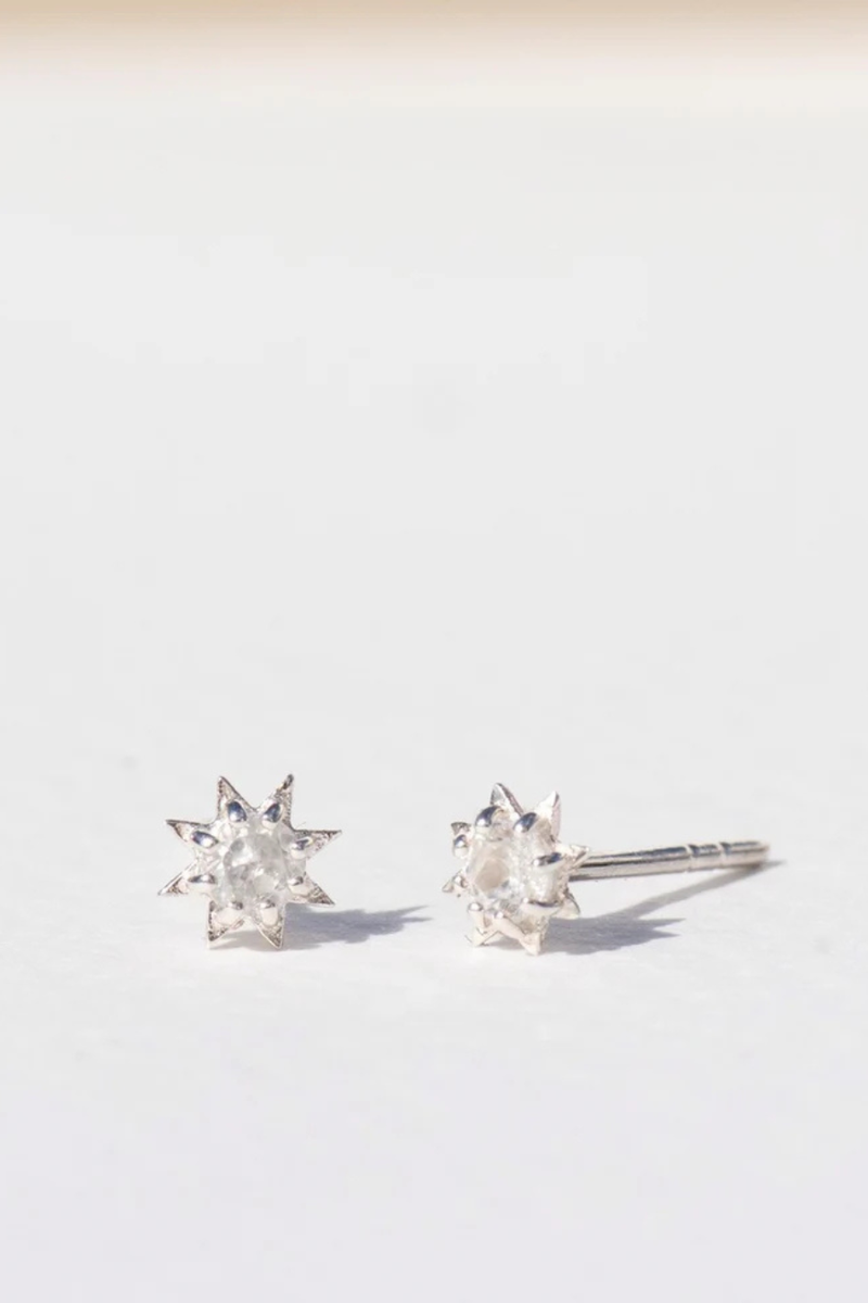 Stella Earrings Silver With White Zircon