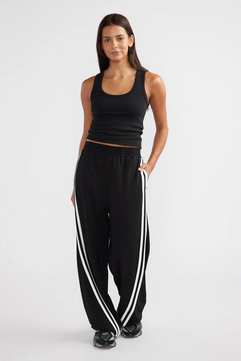 Valentina Stripe Pant Black/ Off White