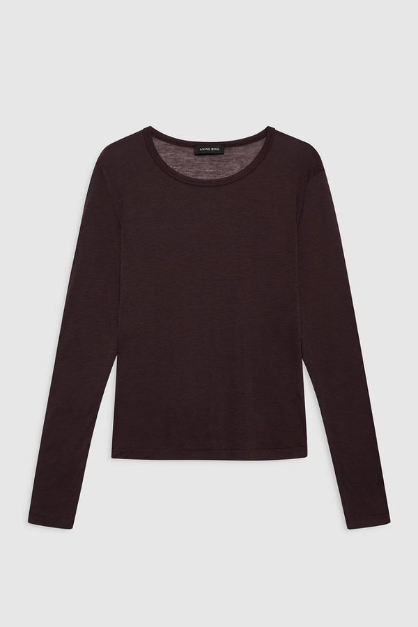 Sylvie Long Sleeve Tee Dark Brown