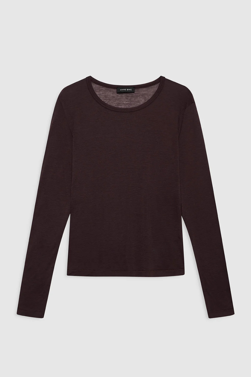 Sylvie Long Sleeve Tee Dark Brown