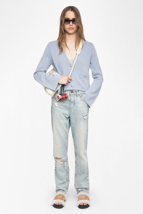 Nolly Cashmere Cardigan Light Blue