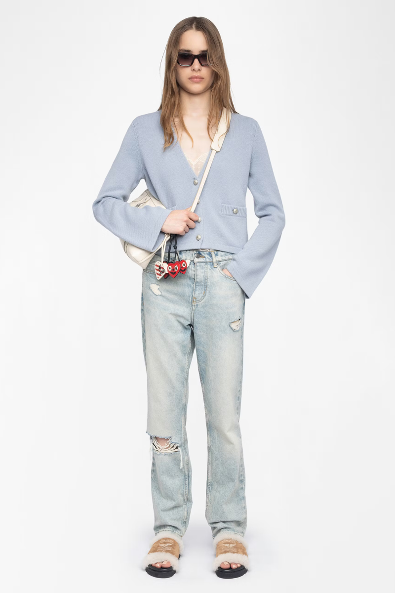 Nolly Cashmere Cardigan Light Blue