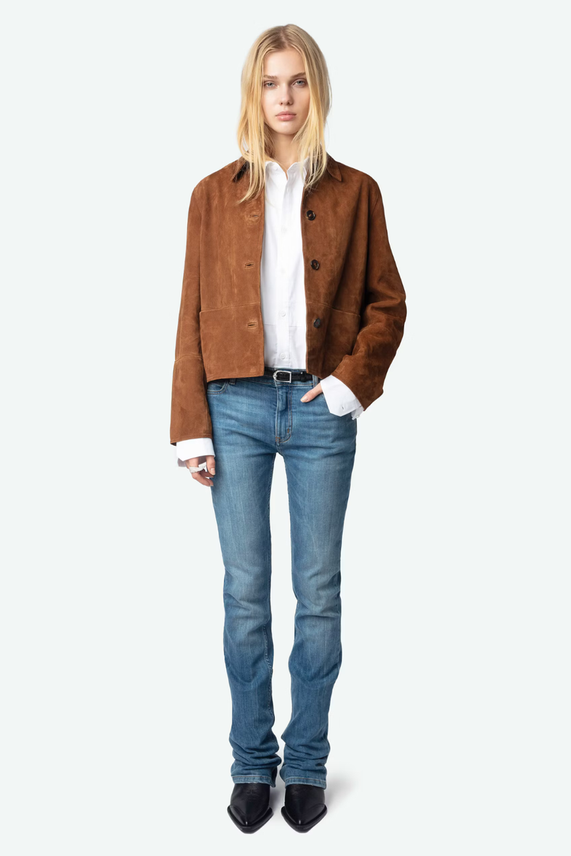 Lessa Suede Jacket Cognac