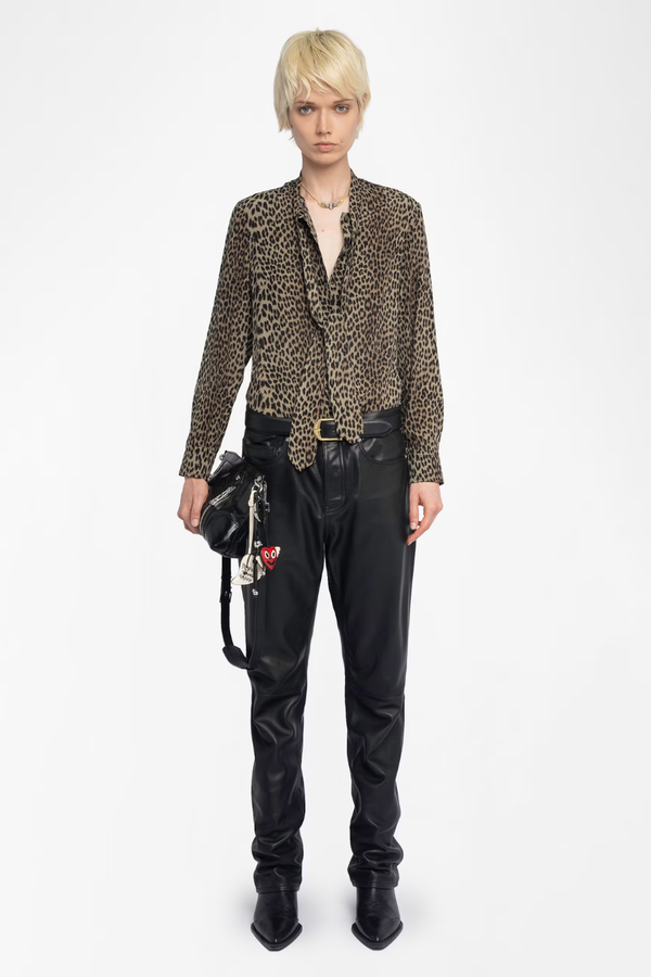 Tulba Satin Shirt Leaves