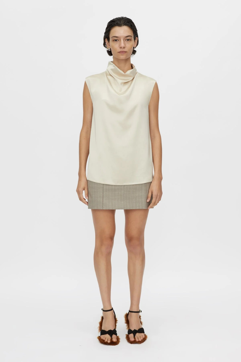 Arnelle Skirt Natural Pinstripe