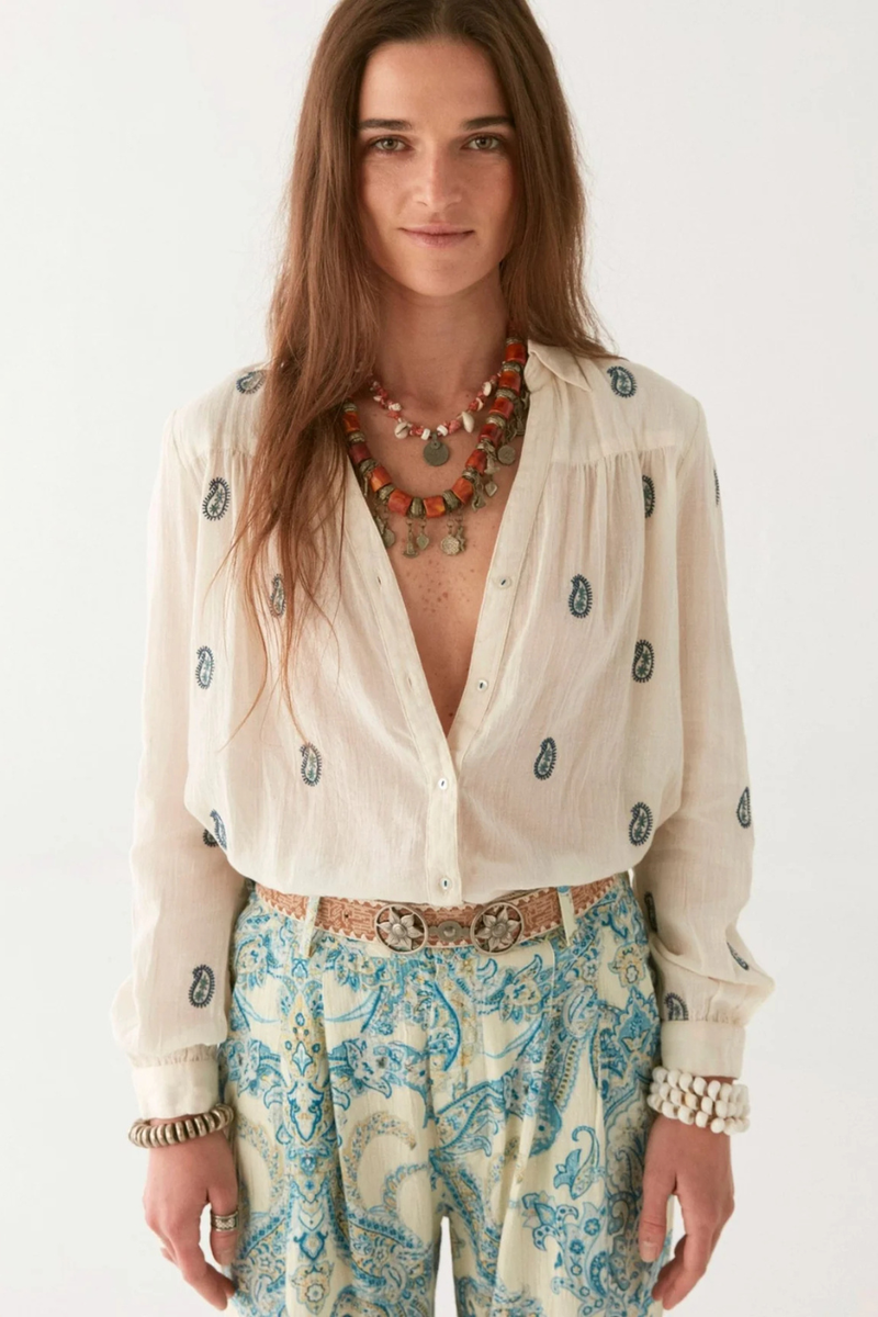 Dylan Blouse Cachemira Ivory