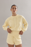 Cotton Cable Knit Jumper Yellow