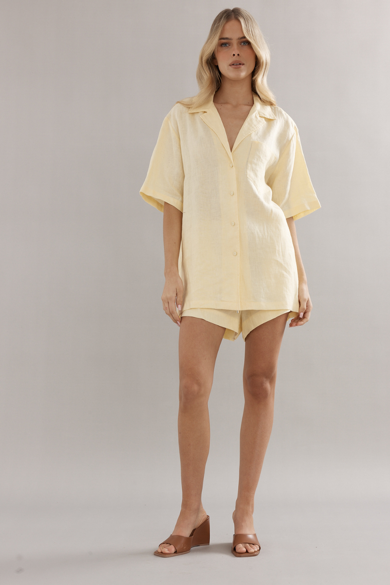 Ibiza Shirt Yellow Linen