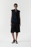 Lapel Long Vest Navy