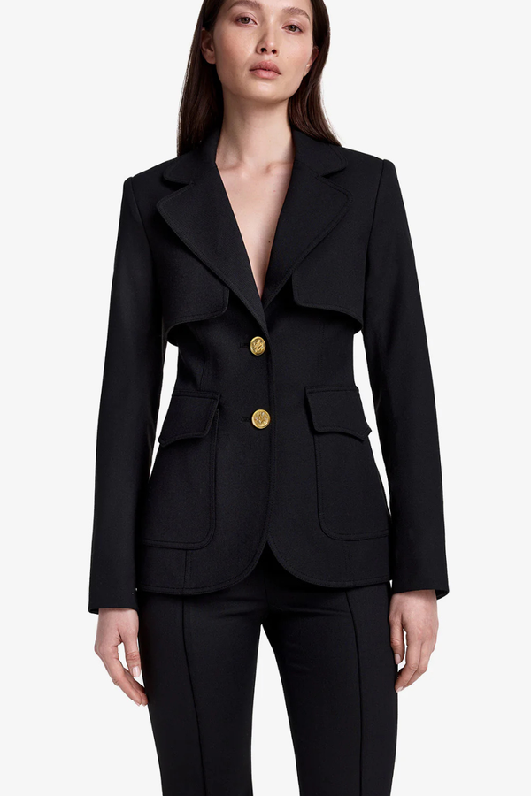 Storm Flap Blazer Deep Black