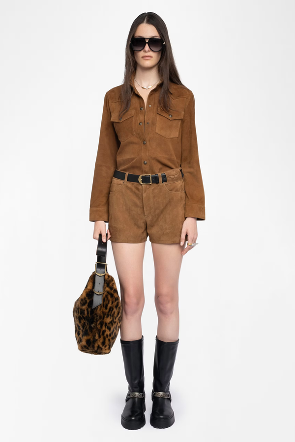 Thelma Suede Leather Shirt Daim