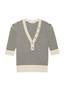The Stripe V-Neck Sweater Cream Multi