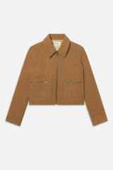 The Raglan Zip Front Jacket Camel