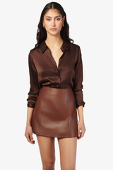 Cillian Genuine Leather Skirt Mousse