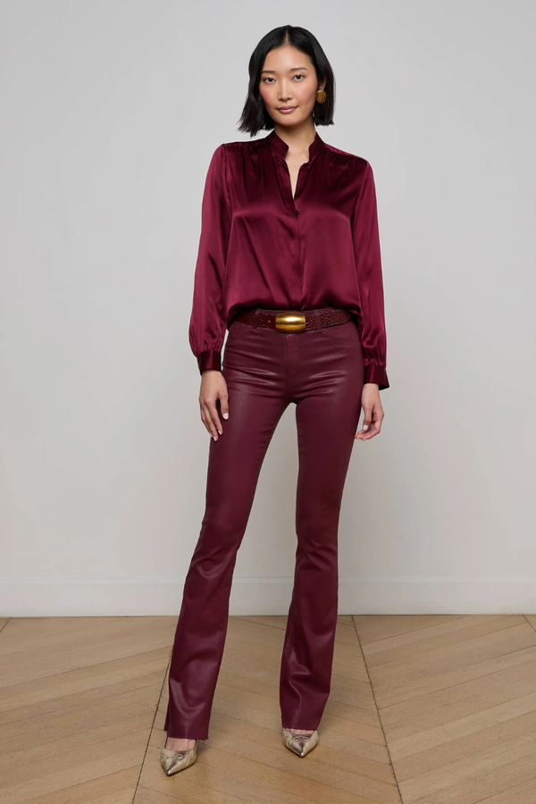 Bianca Silk Blouse Dark Port