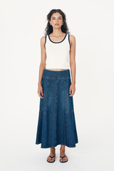 Vashti Denim Midi Skirt Classic Denim