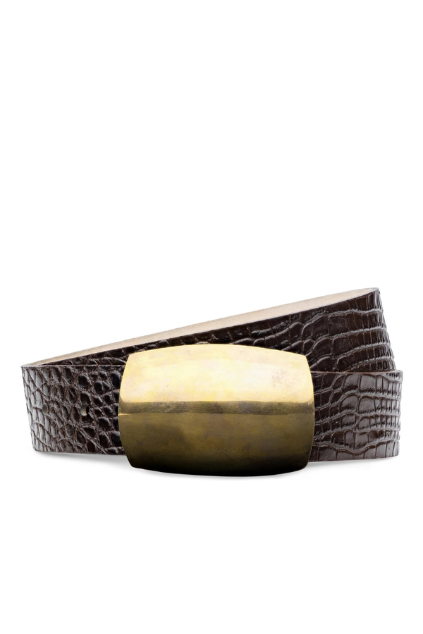 Milou Belt Chocolate Croc Embossed