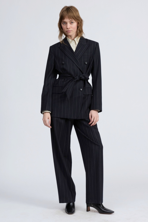 Virginia Striped Blazer Navy Stripe