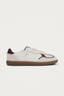 Rife Grain White Burgundy Leather Sneakers