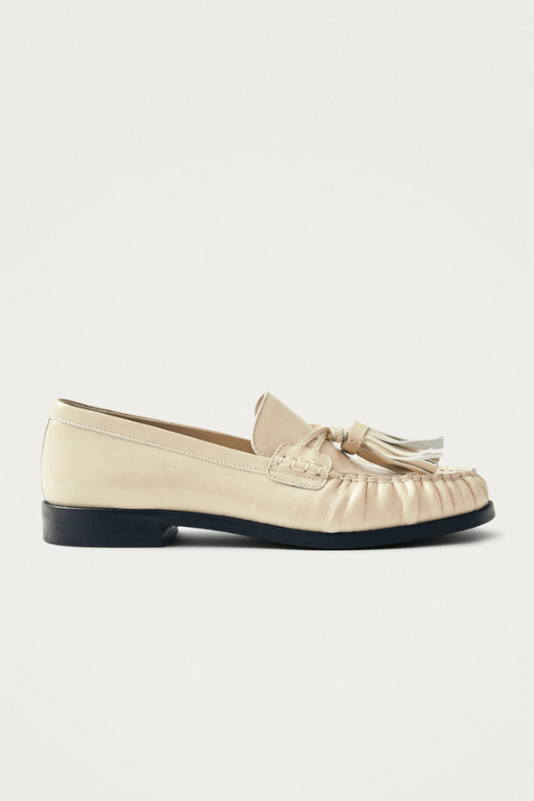 Marietta Onix Cream Leather Loafers