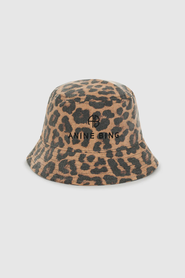 Nicks Bucket Hat Black And Brown Leopard