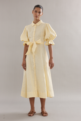 Bloom Dress Yellow Linen