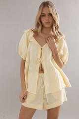 Little Darling Blouse Yellow Linen