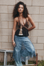 Sophia Beaded Halter Top Onyx + Oak