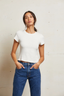 Gabby Rib Short Sleeve Sweater Sugar