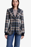 Rib Cuff Birkin Blazer Multi Plaid With Black