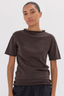 The Funnel Neck Tee Brazil Nut