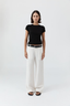 Fine Band Carter Trouser Off White