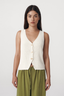 Rio Linen Knit Vest Bone
