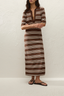 Santiago Polo Dress Ombre Stripe Macro Carob