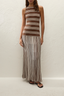 Tore Maxi Dress Ombre Stripe Macro Carob