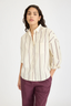 Chiara Long Sleeve Shirt Double Pinstripe | Cherry Ivory