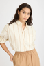 Chiara Long Sleeve Shirt Double Pinstripe | Toffee Ivory